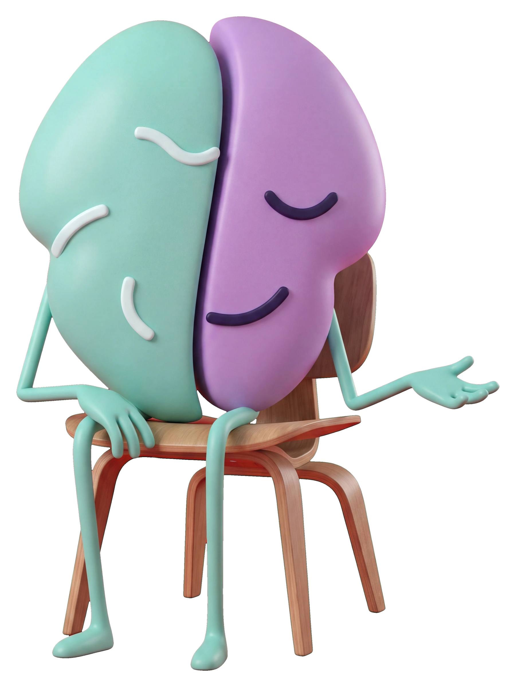 Sitzende DivergentBrain-Figur in zugewandter Haltung